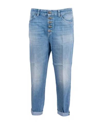 Dondup Button-fly Relaxed Fit Jeans In Blue
