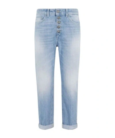 Dondup Button Fly Relaxed Fit Jeans In Blue