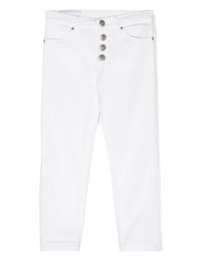Dondup Kids' Button-fly Straight Jeans In White