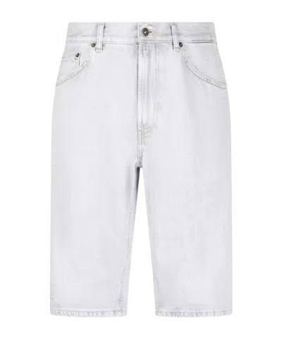 Dondup Button-front Denim Shorts In White