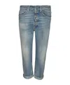 Dondup Button-front Denim Trousers In Gray