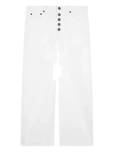 Dondup Button-front Midi Skirt In White