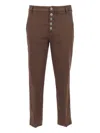 Dondup Button-front Straight Trousers In Brown