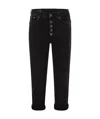 Dondup Koons Loose-fitting Velvet Trousers In Black