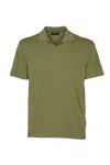 Dondup Button-less Polo Shirt In Green