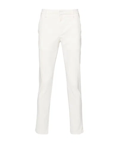 Dondup Button Placket Casual Pants In White