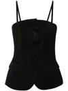 Dondup Button-up Tank Top In Black