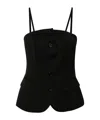 Dondup Button-up Tank Top In Black