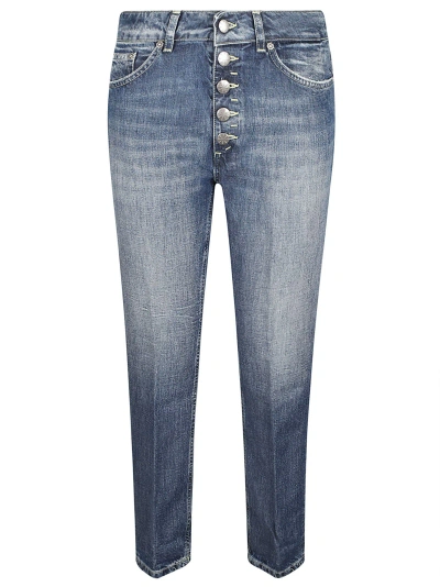 Dondup Buttoned Cropped Jeans In Blue