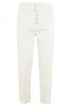 Dondup Buttoned Cropped Jeans In Burro