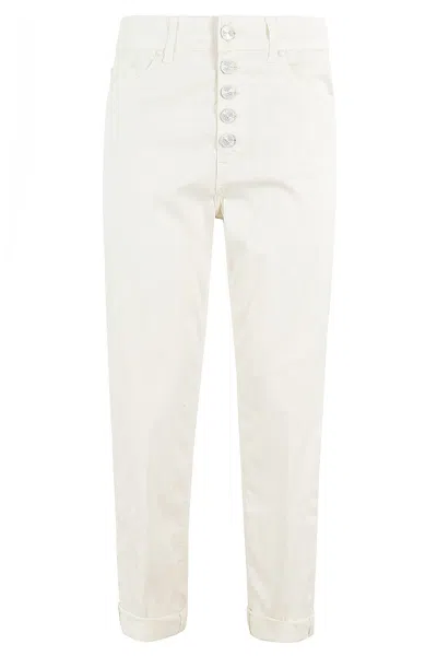 Dondup Buttoned Cropped Jeans In Burro