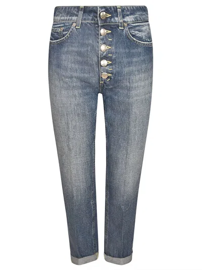 Dondup Buttoned Cropped Jeans  In Blue
