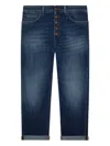 Dondup Buttoned Cuffed Jeans In Blue