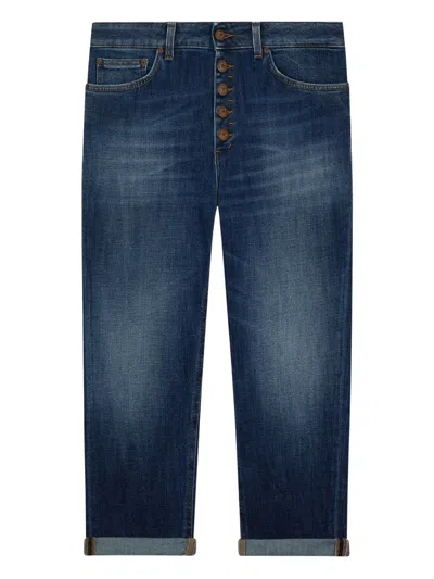 Dondup Buttoned Cuffed Jeans In Blue