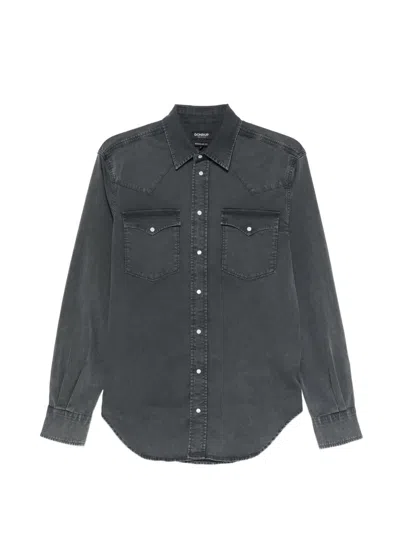 Dondup Buttoned Denim Shirt In Black