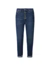 Dondup Buttoned Five-pocket Jeans In Blue