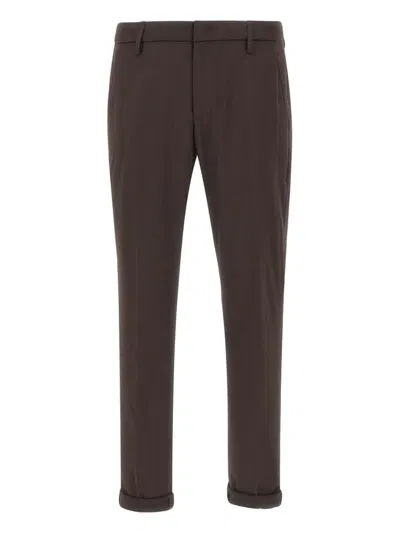 DONDUP BUTTONED LOGO-DETAIL PANTS