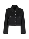 Dondup Buttoned Short Jacket In Black