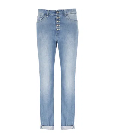 Dondup Buttoned Straight Leg Pants In Blue