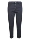 Dondup Lyocel Trousers With Back Pockets And Belt Loops In Gray