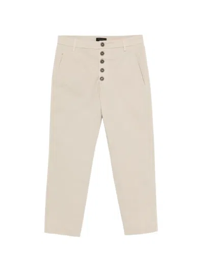 Dondup Buttoned Trousers In Neutral