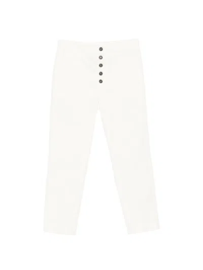Dondup Buttoned Trousers In White