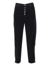 Dondup Loose Fit Velvet Trousers With Button Detailing