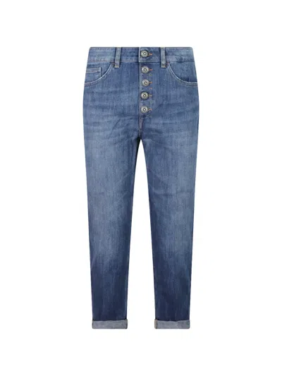 Dondup Button-fly Cropped Jeans In Blue