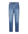 Dondup Button-fly Cropped Jeans In Blue