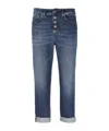 Dondup Button-fly Cuffed Jeans In Blue