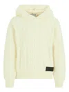 Dondup Cable-knit Hooded Sweater In Neutral