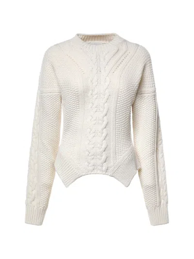 Dondup Cable-knit Drop-shoulder Sweater In White
