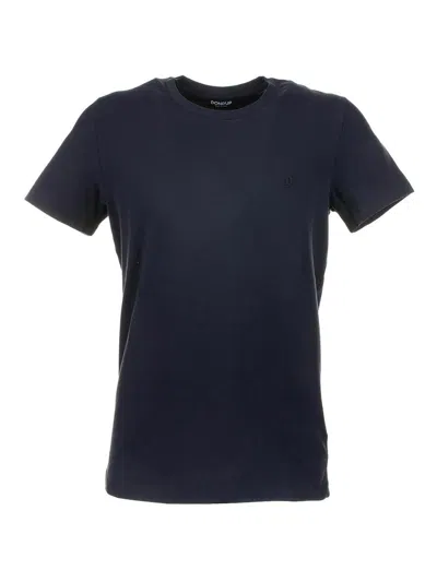 Dondup T-shirt Blu Stretch In Jersey In Blue
