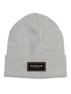 Dondup Logo-plaque Beanie Hat In Gray