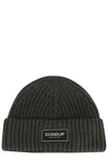 Dondup Ribbed Patch Beanie Hat In Green