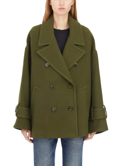 Dondup Cappotto Peacoat In Lana In Green