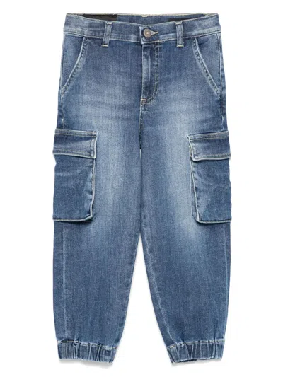 Dondup Kids' Cargo Jeans In Blue