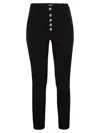 Dondup Single-row Buttoned Tapered Casual Pants In Black