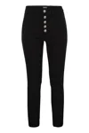 Dondup Single-row Buttoned Tapered Casual Pants In Black