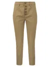 DONDUP DONDUP CARMEN SLIM GABARDINE LYOCELL TROUSERS