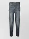 Dondup Carrie Belt Loop Contrast Stitching Trousers In Gray