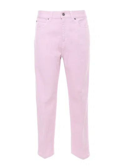 Dondup Carrie Straight Cropped Leg Jeans In Pink