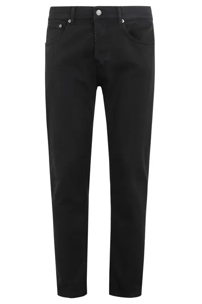 DONDUP CARROT LEG BLACK JEANS WITH FIVE-POCKET DESIGN