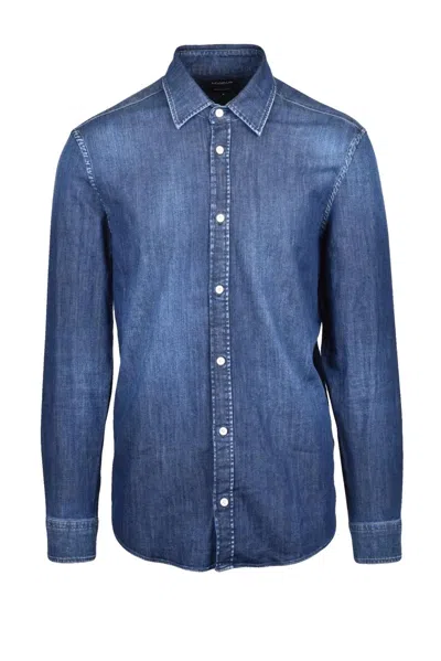 Dondup Casual Long-sleeve Shirt In Blue