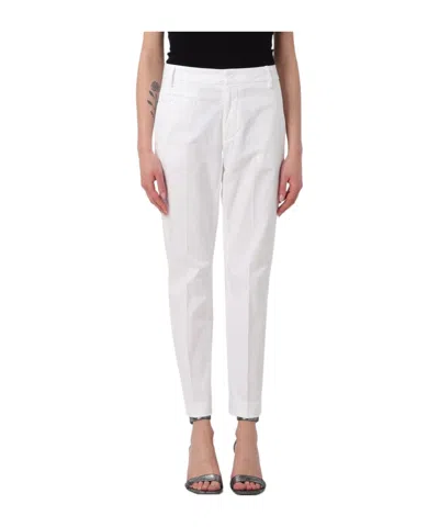 Dondup Casual Pants With Belt Loops In White