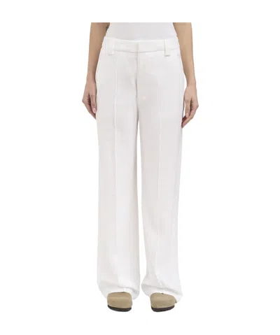 Dondup Casual Pants With Belt Loops In White