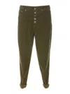 Dondup Koons Loose Velvet Pants In Verde