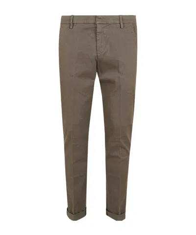 Dondup Low-rise Brown Stretch Cotton Trousers With Tailored Fit