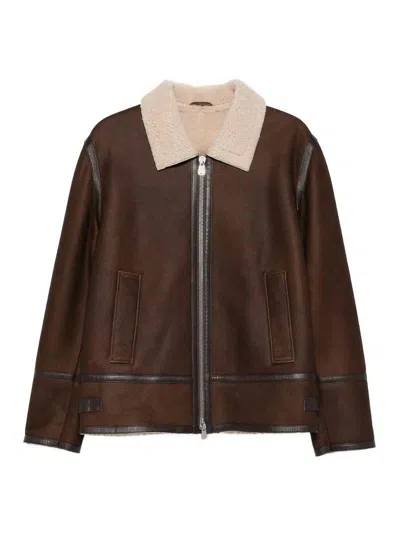 DONDUP CAPE LEATHER CHOCOLATE