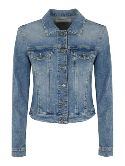 Dondup Slim Stretch Denim Jacket In Blue